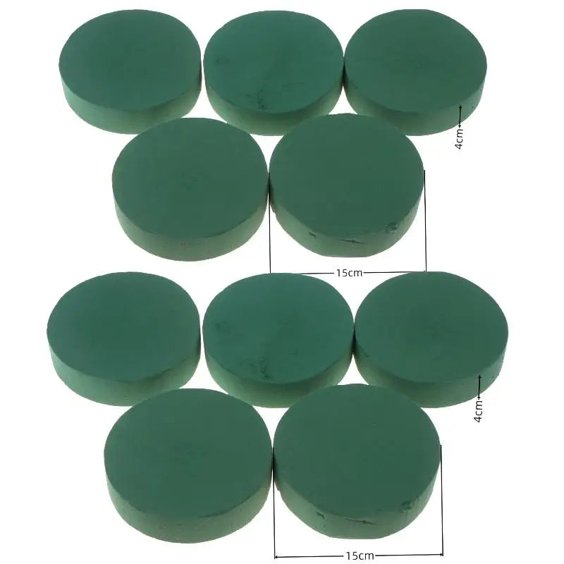 5/10Pcs DIY Fresh Artificial Flowers Wet Dry Florist Foam Bricks Green Round Floral Foam Blocks Wedding Praty Flower Decor Qme 15x15x4cm 10pcs