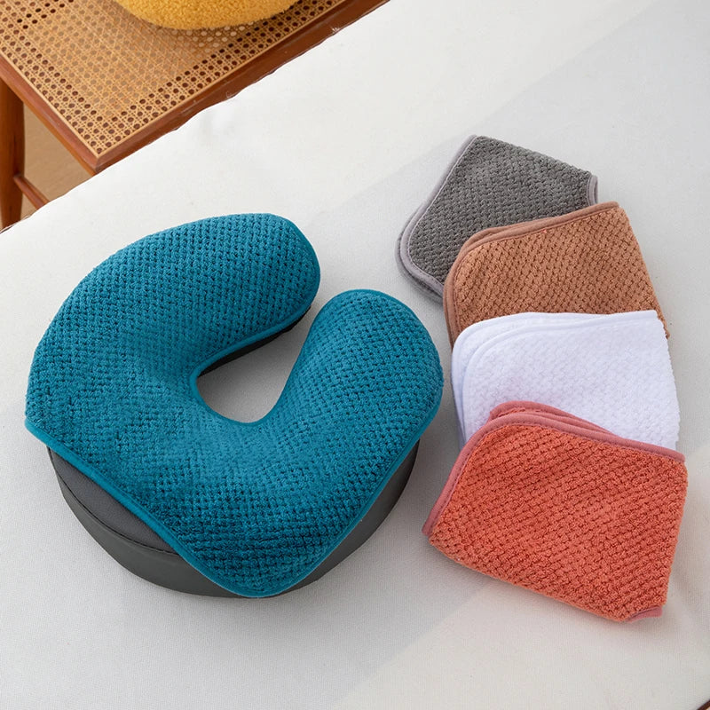 Coral Fleece Head Pad Towels U-shaped Facial Pillow Covers Thickened Qme
