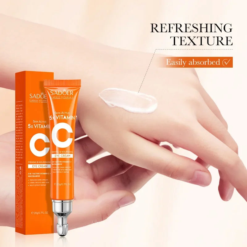Vitamin C Eye Cream Anti Dark Circles Eyes Bags Remover Moisturizing Brightening Firming Skin Care Products for Eyes Qme