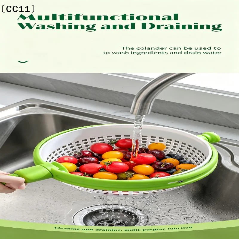 Collapsible Salad Spinner 3-in-1 3Qt Space Saving Colander Veggie Qme