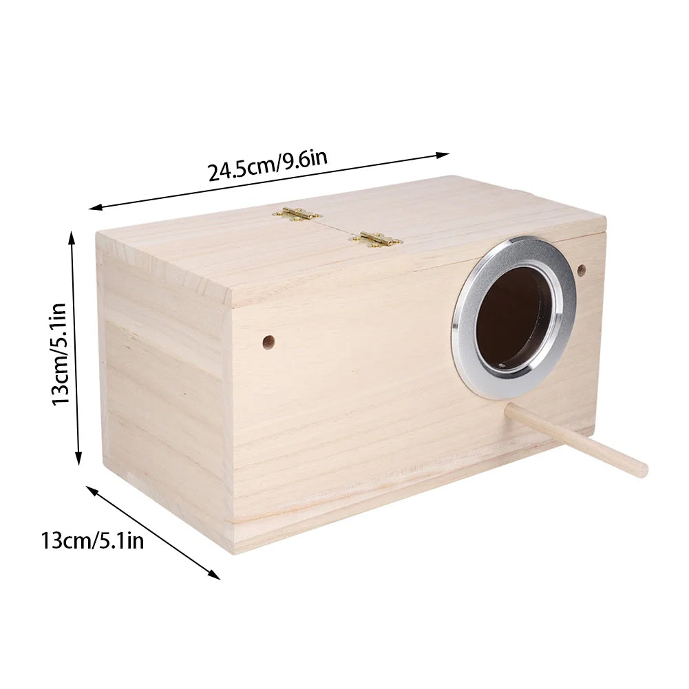 Wooden Bird Breeding Box Parrot Nesting House 13x13x24.5cm for Budgie Cockatiel Lovebird Cage Accessories Nesting Cage Qme