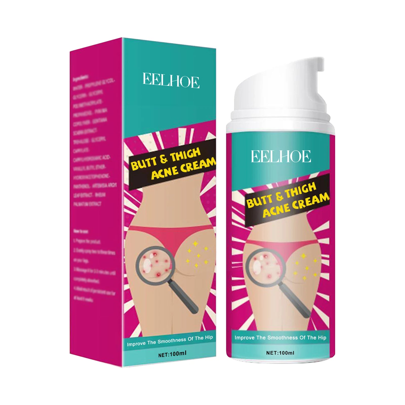 Butt Thigh Acne Cream Remove Pimples Moisturizing Clarifying Brightening Smoothing Skin Care Thigh Acne Removal Cream Qme 100ml Boxed
