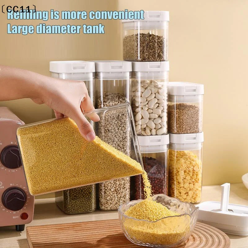 Plastic Sealed Jar Transparent Leakproof Moistureproof Kitchen Qme