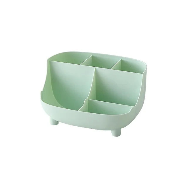 Creative 6 Grid Desktop Organizer Pen Holder Multifunctional Desk Makeup Pencil Storage Box School Office Stationery Stand Qme Green