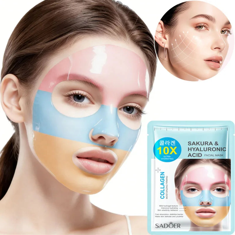 Collagen Facial Masks Moisturizing Whitening Faded Wrinkles Lift Firming Sakura Hyaluronic Acid Face Mask Korean Cosmetics Qme
