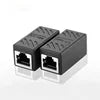 10pcs Black Ethernet Adapter Lan Cable Extender Splitter for Internet Connection Cat5 RJ45 Splitter Coupler Contact Modular Plug Qme black