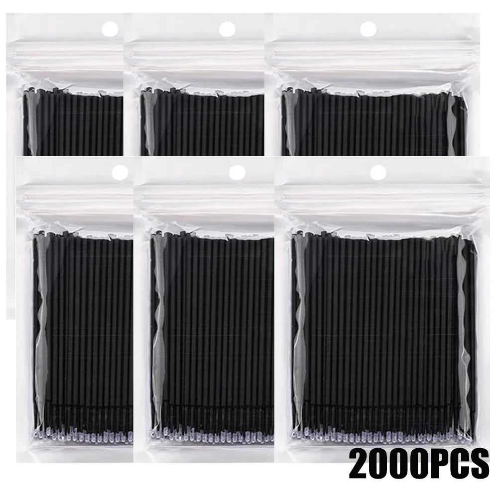 300/2000pcs Disposable MicroBrush Eyelash Extension Brushes For Makeup Nail Art Individua Applicator Lash Cleaning Removing Tool Qme 2000pcs Black