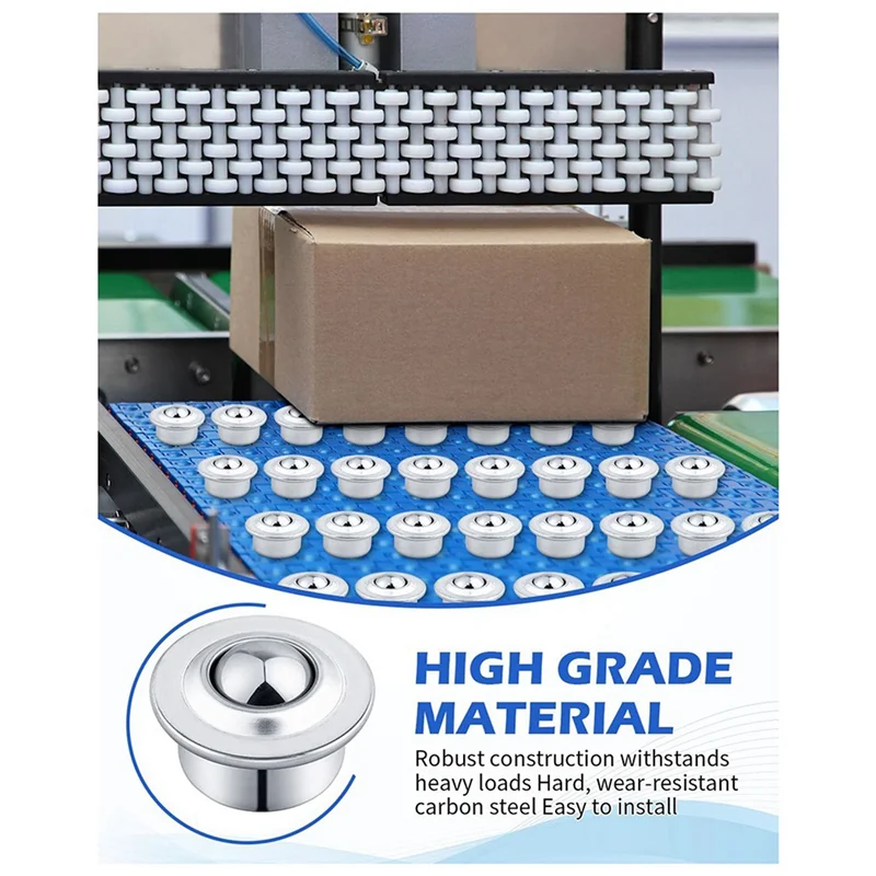 A02F-5/8Inch CY-15H Rollers, 40PCS Carbon Steel Ball Bearings, Roller Ball Transfer Casters For Efficient Movement Qme