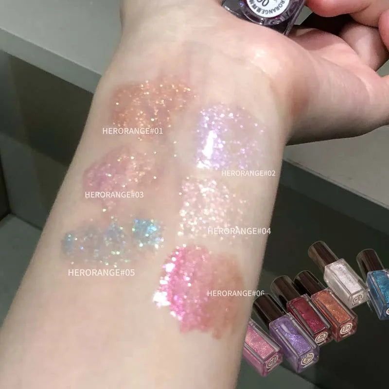HERORANGE Glittering Mirror Lip Glaze Watery Shimmering Light Gloss Qme
