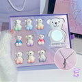 ART VALUE Cute Bear Makeup Set Include 6*Matte Liquid Lipstick,2*Bear Ornaments,1*Lip Balm,1 Mirror,1*Necklace Gift Cosmetic Kit Qme Makeup Sets