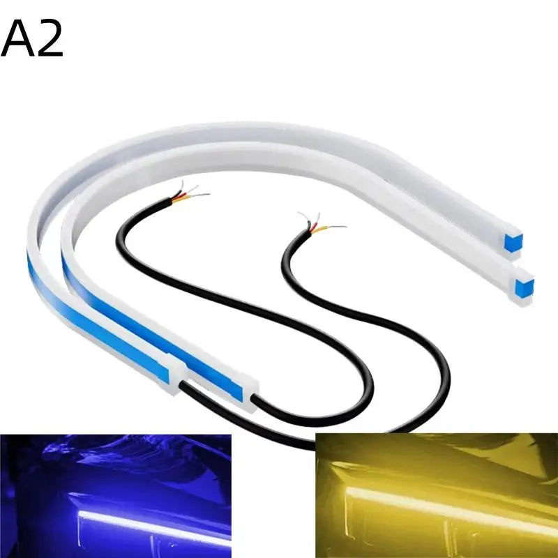 Car DRL Flexible Waterproof Headlight LED Strip Universal Auto Qme A2