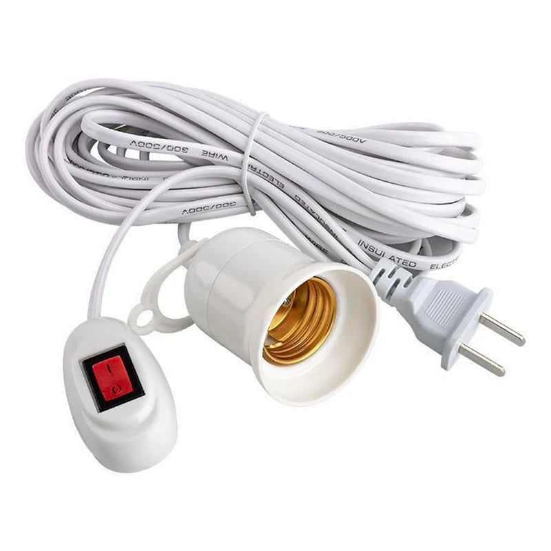 E27 Suspension Universal Screw Socket With Switch Lamp Plug Holder Adapter Converter With Switch Lamp 2.3m Wire Length. Qme