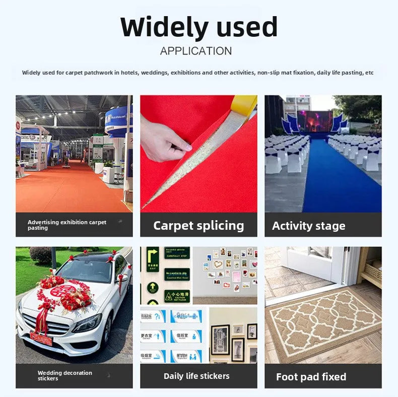 Super Sticky High-Viscosity Double-Sided Adhesive Tape - Perfect for Carpet Leather Wall & Floor Fixing Qme