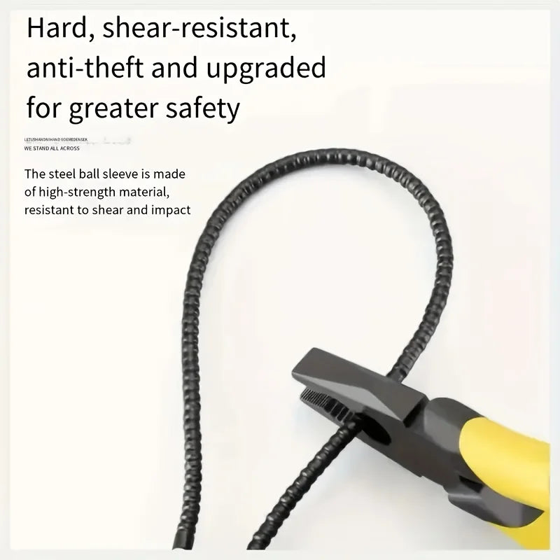 1pc Heavy Duty Steel Cable Padlock with 3 Keys - Anti-theft Lock Suitable for Cabinets, File Drawers Qme