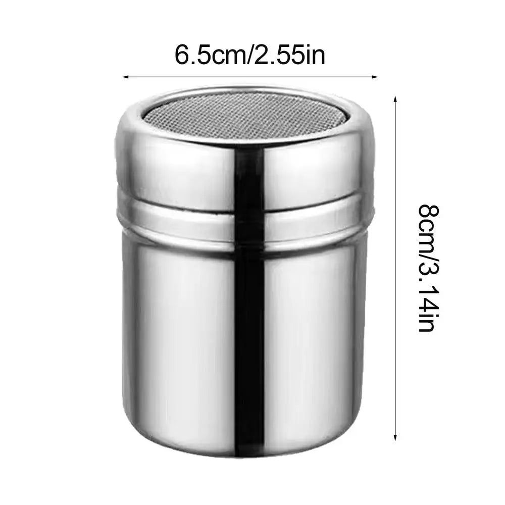 Powder Shaker Duster Stainless Steel Flour Sifter and Shaker Bottle Sleek and Stylish Powder Shaker for Salt Sugar Cocoa Flour Qme M