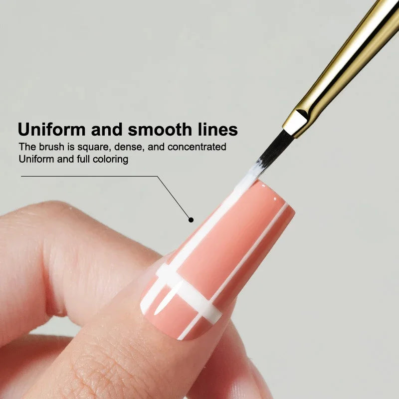 1 French Plaid Nail Art Brushes Line Grid Pattern Drawing Pen DIY UV Qme
