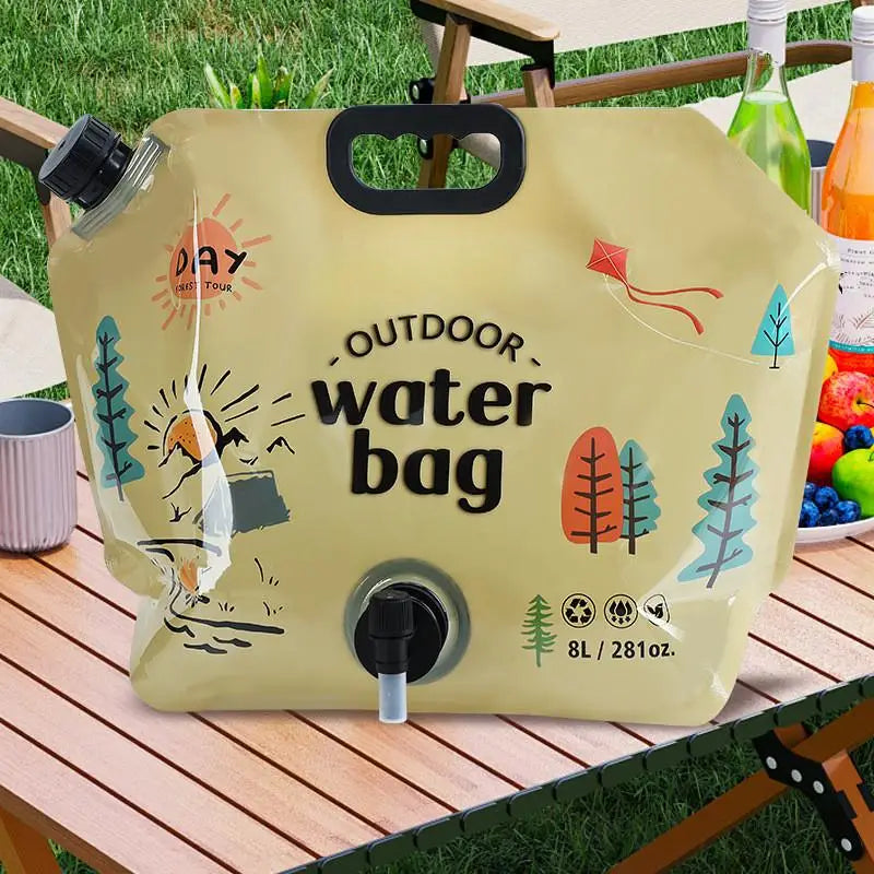 Portable Camping Beer Bag Foldable Drinking Water Bucket Large Qme Khaki