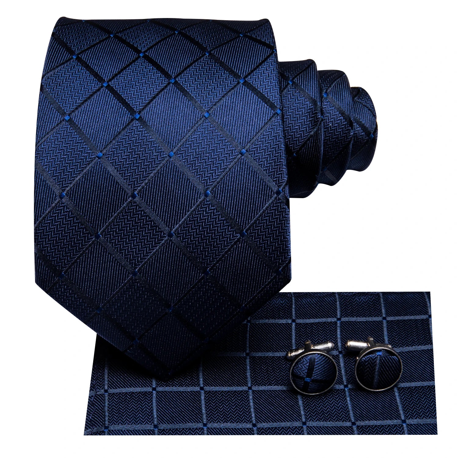 Blue Business Solid Plaid Striped Men's Tie Necktie Ties Men Formal Qme