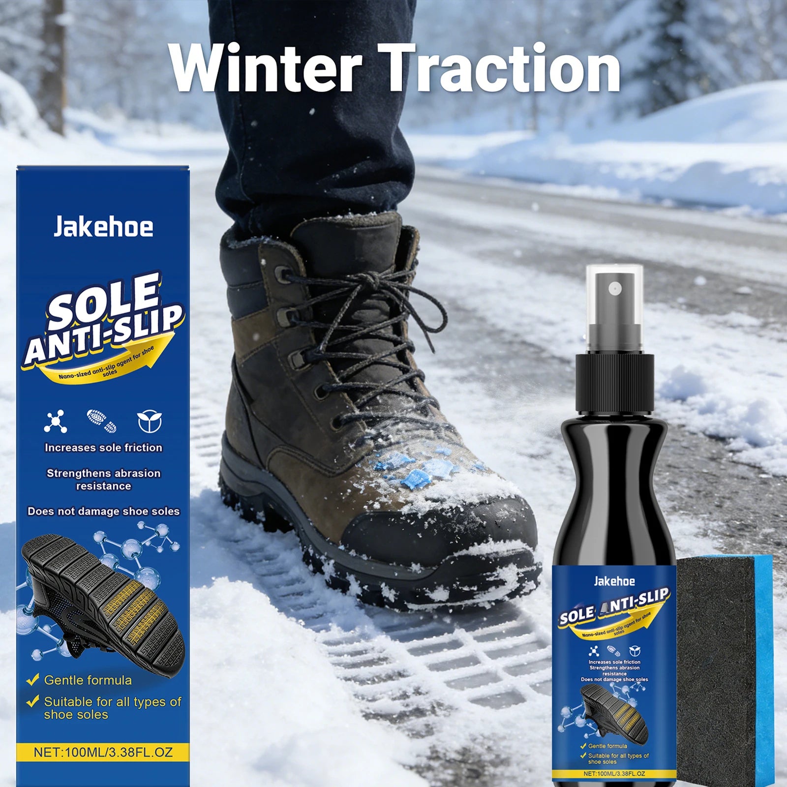Sole Anti Slip Spray Increasing Sole Friction Strengthen Abrasion Resistance Not Damage Shoes Waterproof Shoe Anti-Skid Agent Qme