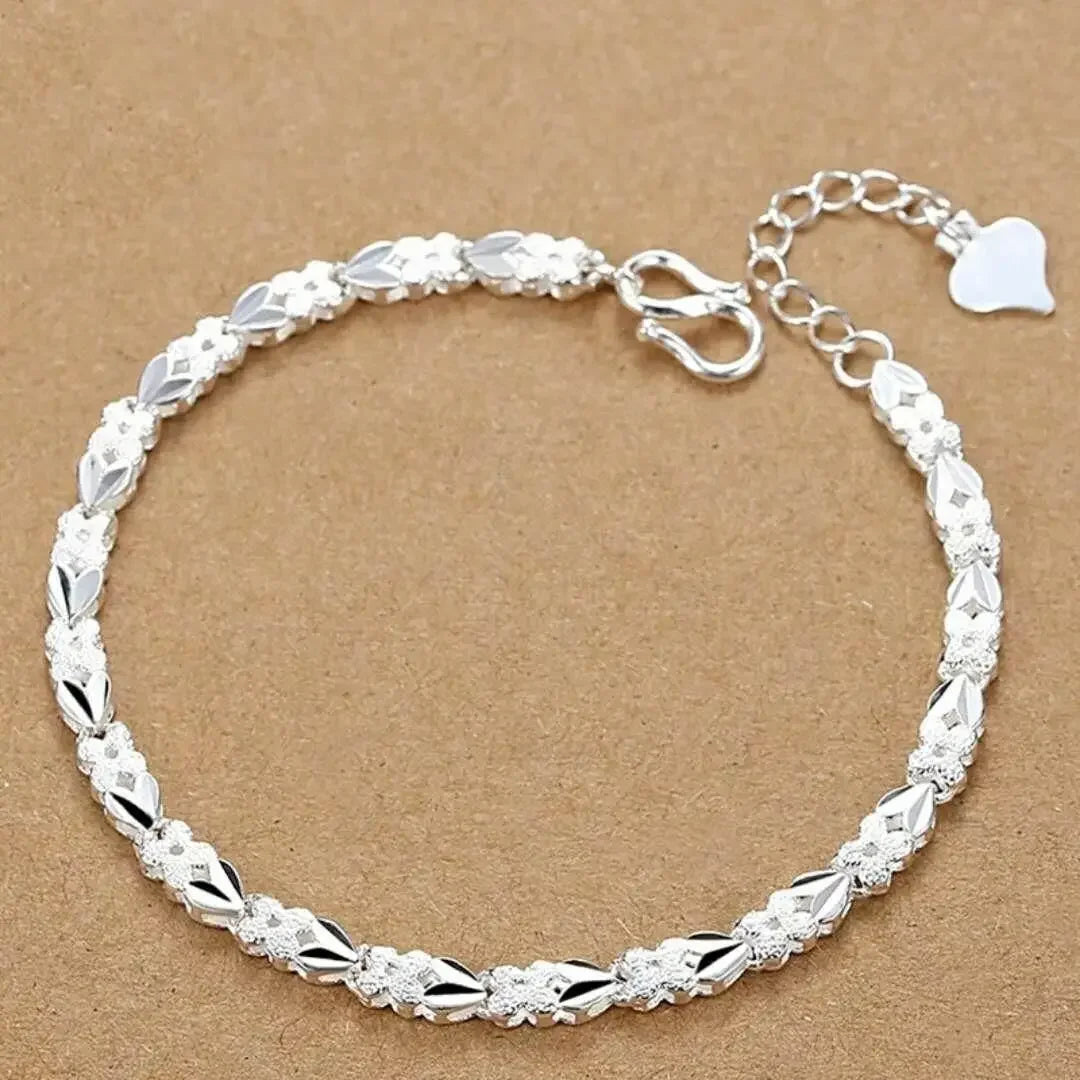 925 Sterling Silver Bracelets Wedding Party for Women Wedding Lady Noble Pretty Jewelry Fashion Nice Chain 20cm 8inch Qme Default Title