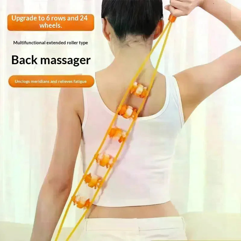 Handheld Pull Back Muscle Massager Roller Deep Relax Neck Shoulder Qme