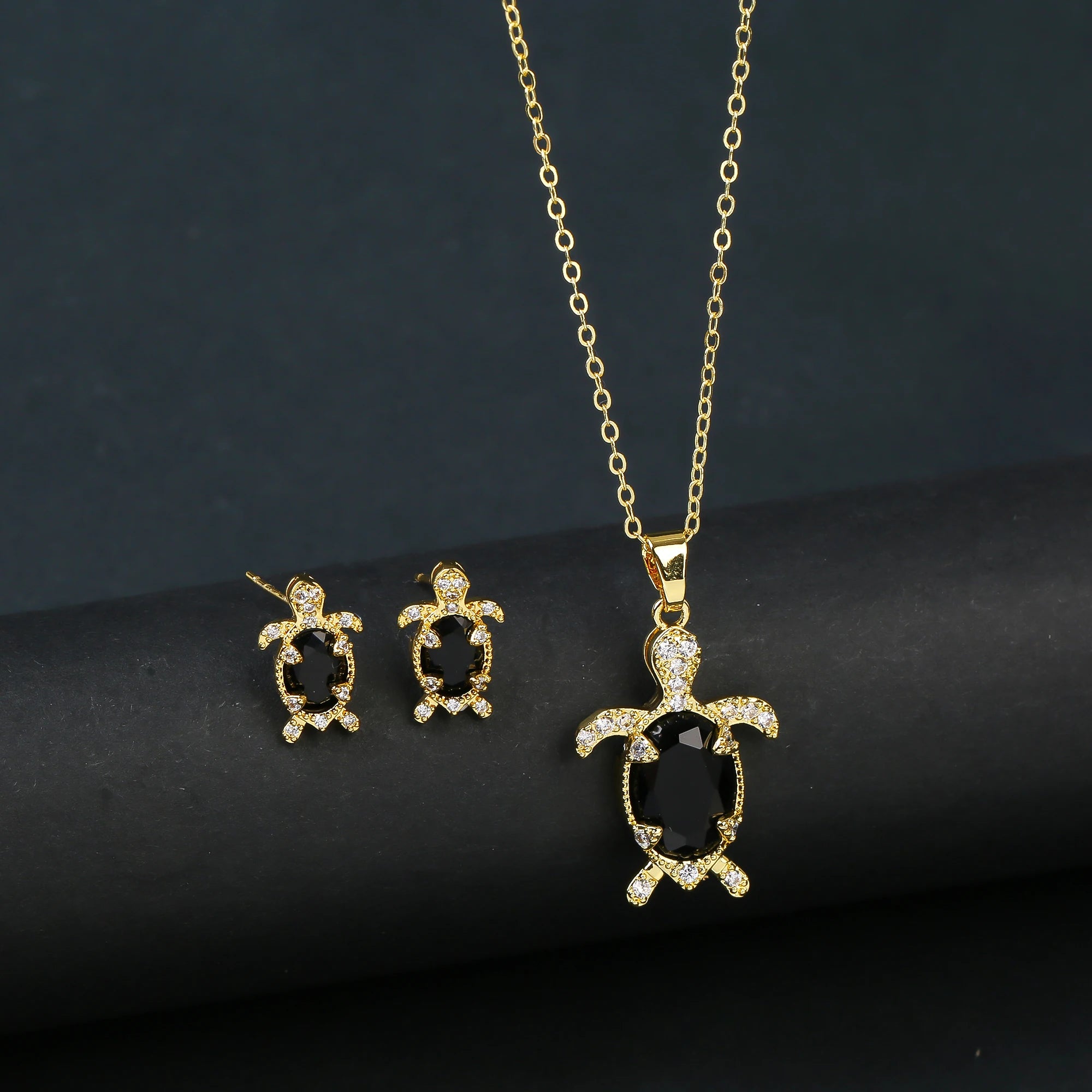 Hot Sale Luxury Cute Sea Turtle Jewelry Set Earrings Necklace Fashion for Women Animal Crystal Collection Jewelry Wedding Gifts Qme Jewelry Set 6