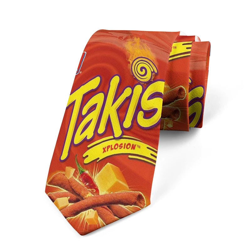 Novelty Interesting Food Printed Tie Fashionable Potato Chips Qme style10