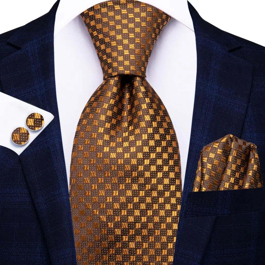 Hi-tie Psialey Black Gold Silk Elegant Tie Men Groom Wedding Necktie