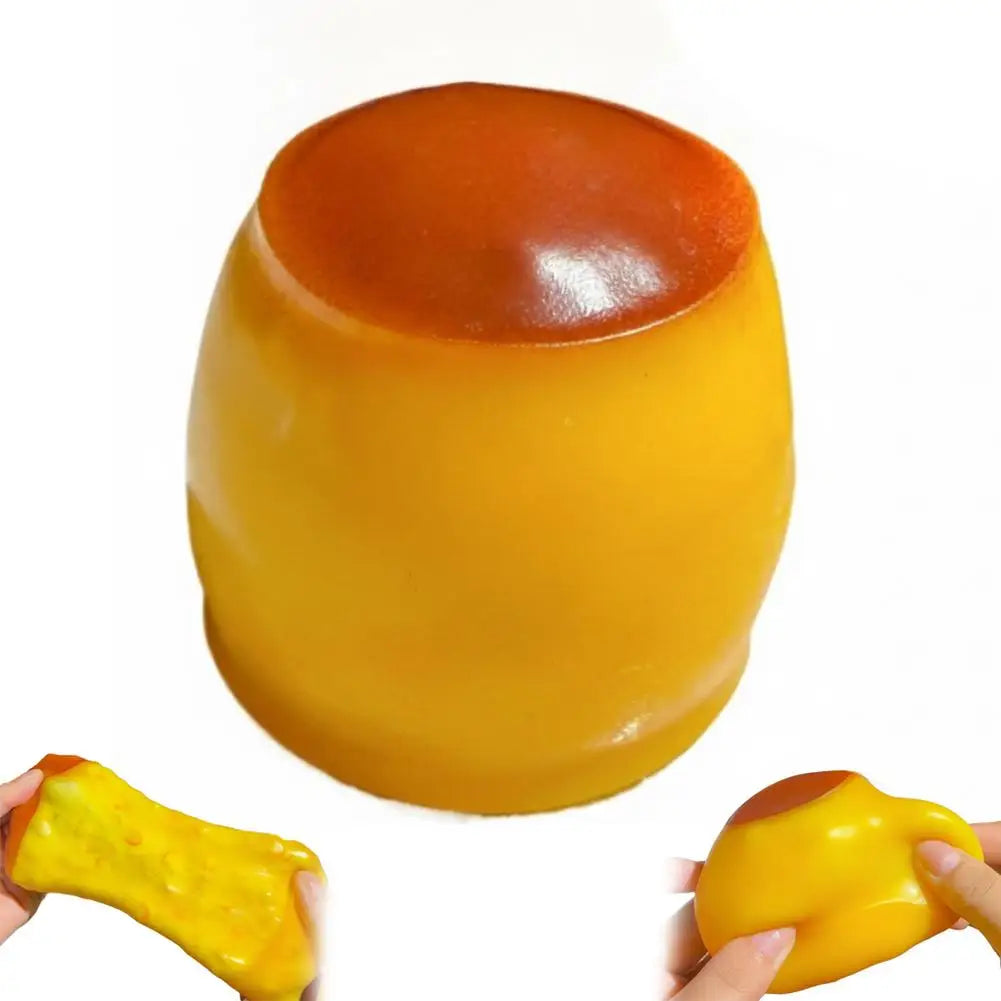 Pudding Handmade Squishy Ball Stress Relief Fidget Toy Soft Squeeze Qme Yellow