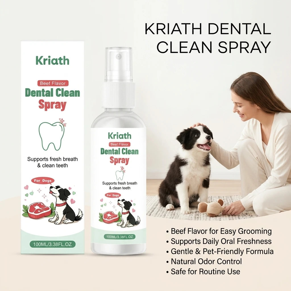 Pets Dental Cleaning Spray Remove Tartar Plaque Soothe Gums Eliminate Bad Breath Reduce Bacteria No-Brush Dog Oral Care Solution Qme