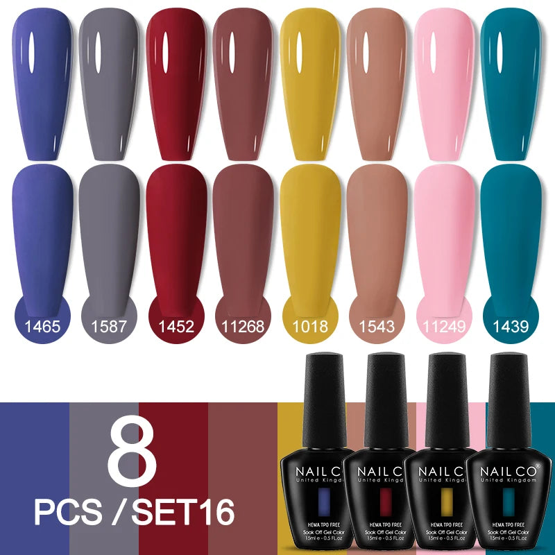 NAILCO Sparkly Rose Red Purple Gel Nail Polish Art Vernis Nails