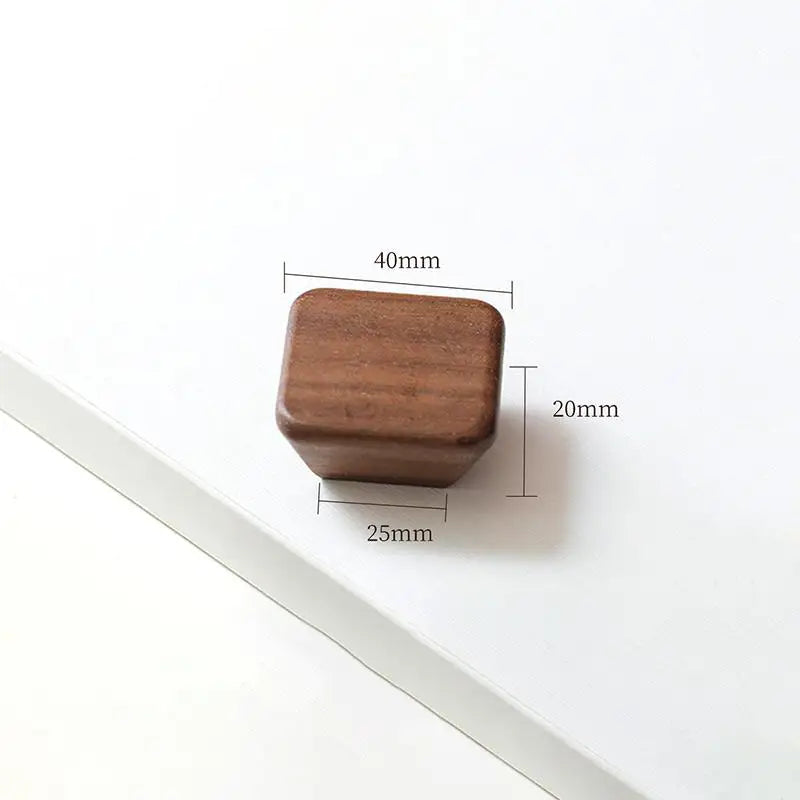 Natural Wood Color Cabinet Doors Solid Wood Handles Beech & Black Walnut Drawer Wooden Door Handles For Kitchen Bathroom Qme A14