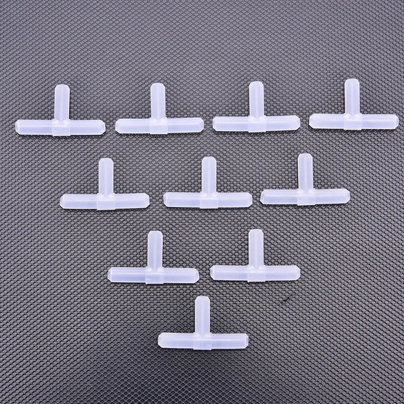 10PCS 4mm Plastic Tee's "T" 3-Way Fish Tank Acuarios Aquarium Air Pump Line Tubing Joints Connectors Air Pump Accessories. Qme Default Title