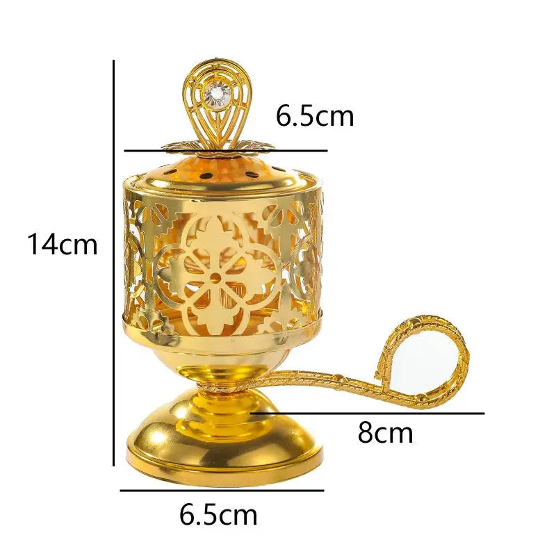 Hollow-out Charcoal Incense Burners Creative Iron Art Cone Holder Qme ONESIZE