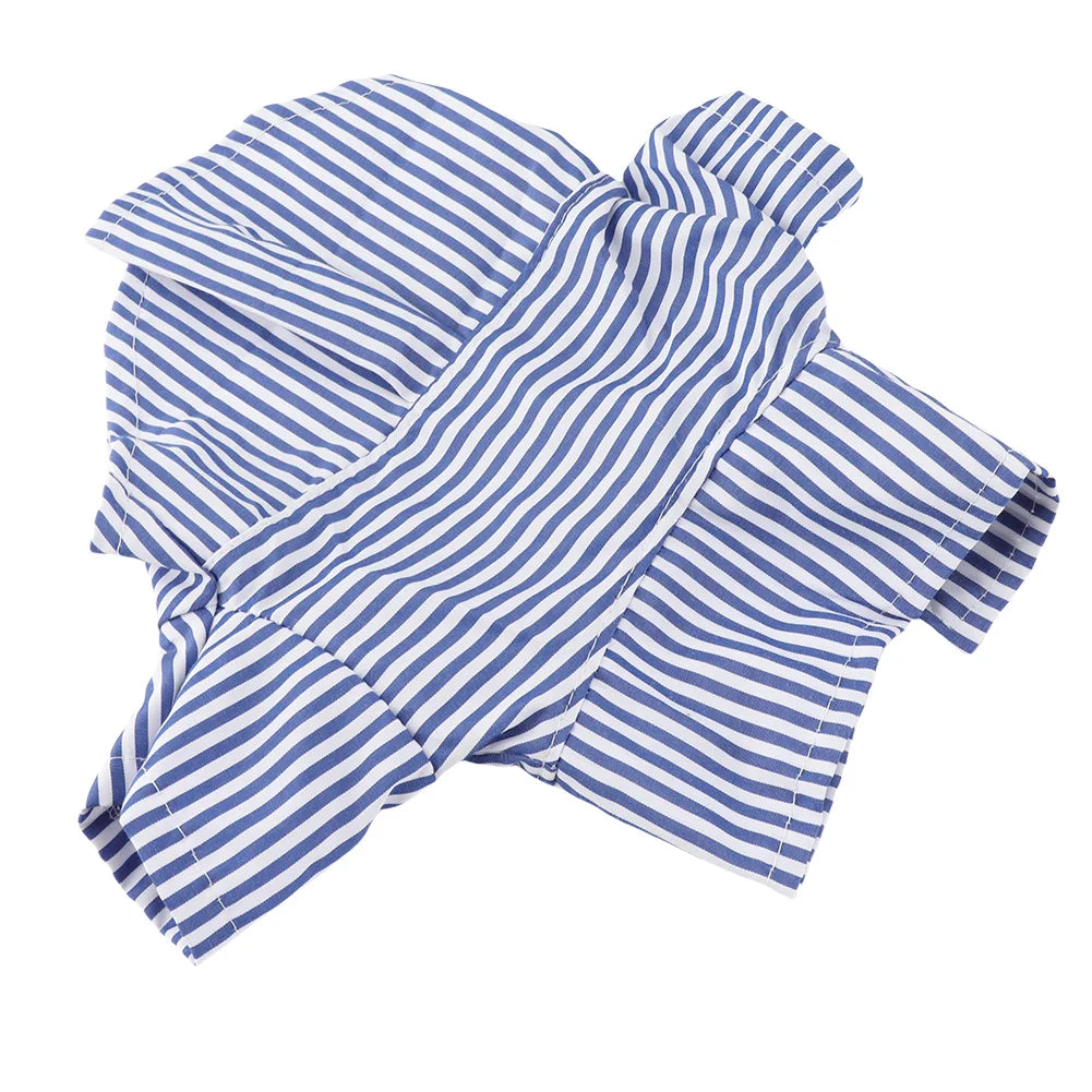 Striped Dog Shirt Breathable Short Sleeve Puppy Clothes with Bow Casual Pet Outfit for Teddy Pomeranian Spring Autumn Wear Qme