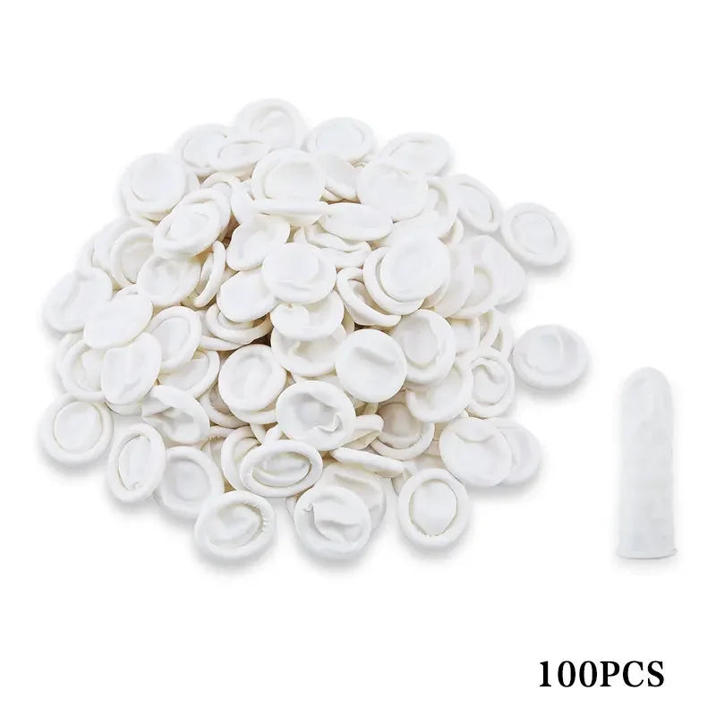 Disposable Latex Finger Cots Medium Anti Static Rubber Fingertip Protective Finger Cots for Epoxy Resin Handmade Jewelry DIY Qme Set 1