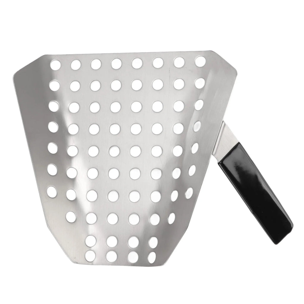 Stainless Steel Chip Scoop Food French Fries Popcorn Shovel Fry Scoop Bagger Single Handle for Kitchen Theater Shop Supplies Qme Silver