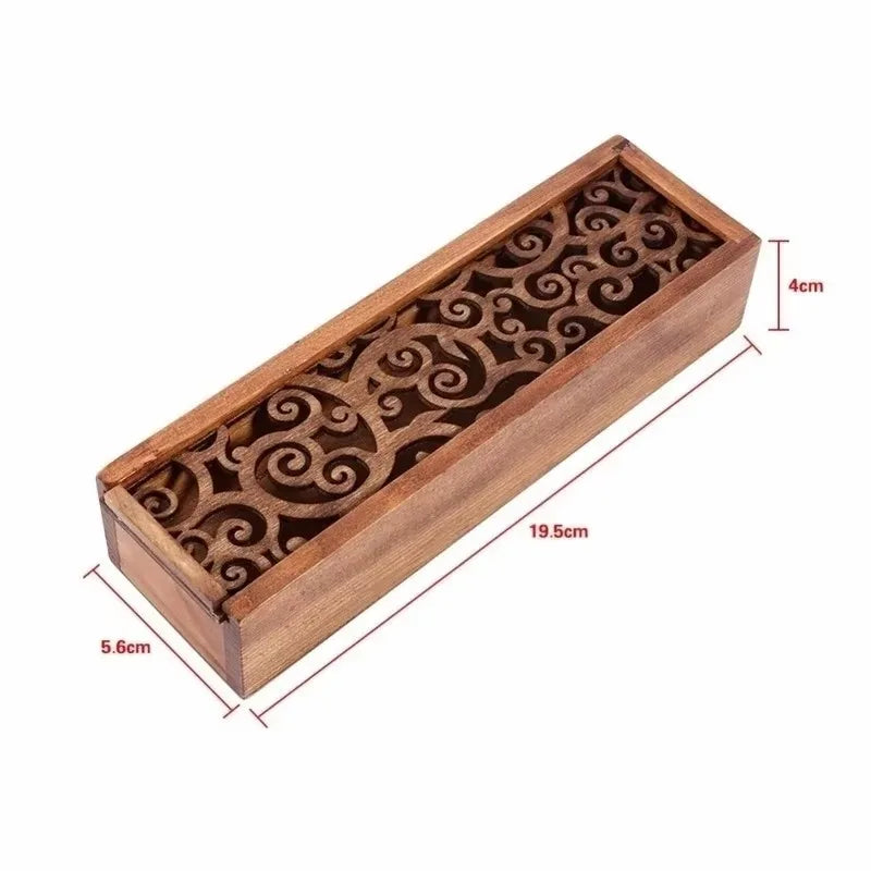 Retro Hollow Wooden Pencil Box Portable Storage Box Student Cute Multifunctional Stationery Desk Accessories School Supplies Qme