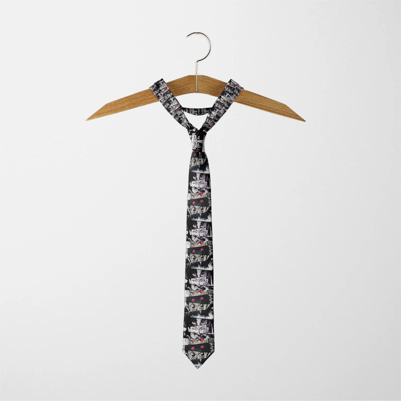 Japanese Cartoon Printing Men's Women's Ties Unique Eye Designcasual Qme