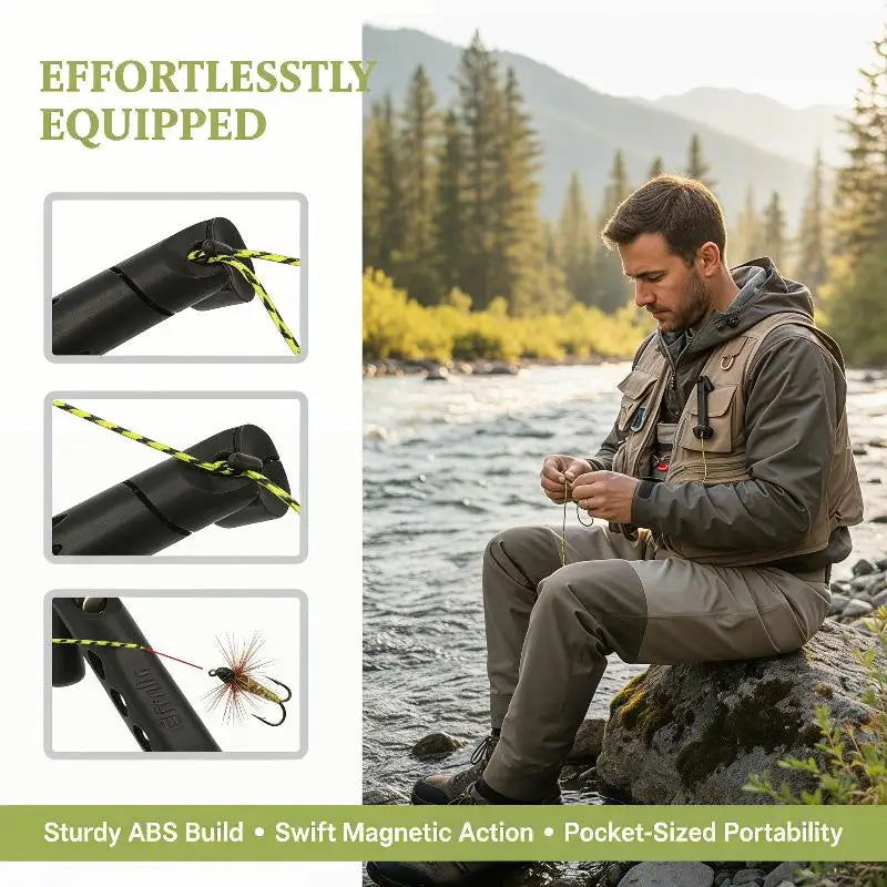 Fly Fishing Magnetic Threader Accessory Easily Rig Small Flie Tippet Qme