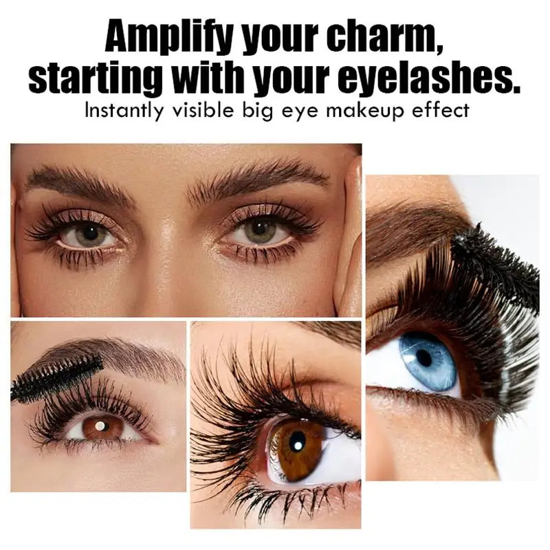 Eye Black Mascara Waterproof Lengthens Eyelashes Extension Silk Fiber Mascare Eye Makeup for Women Cosmetic Korean Make up Qme