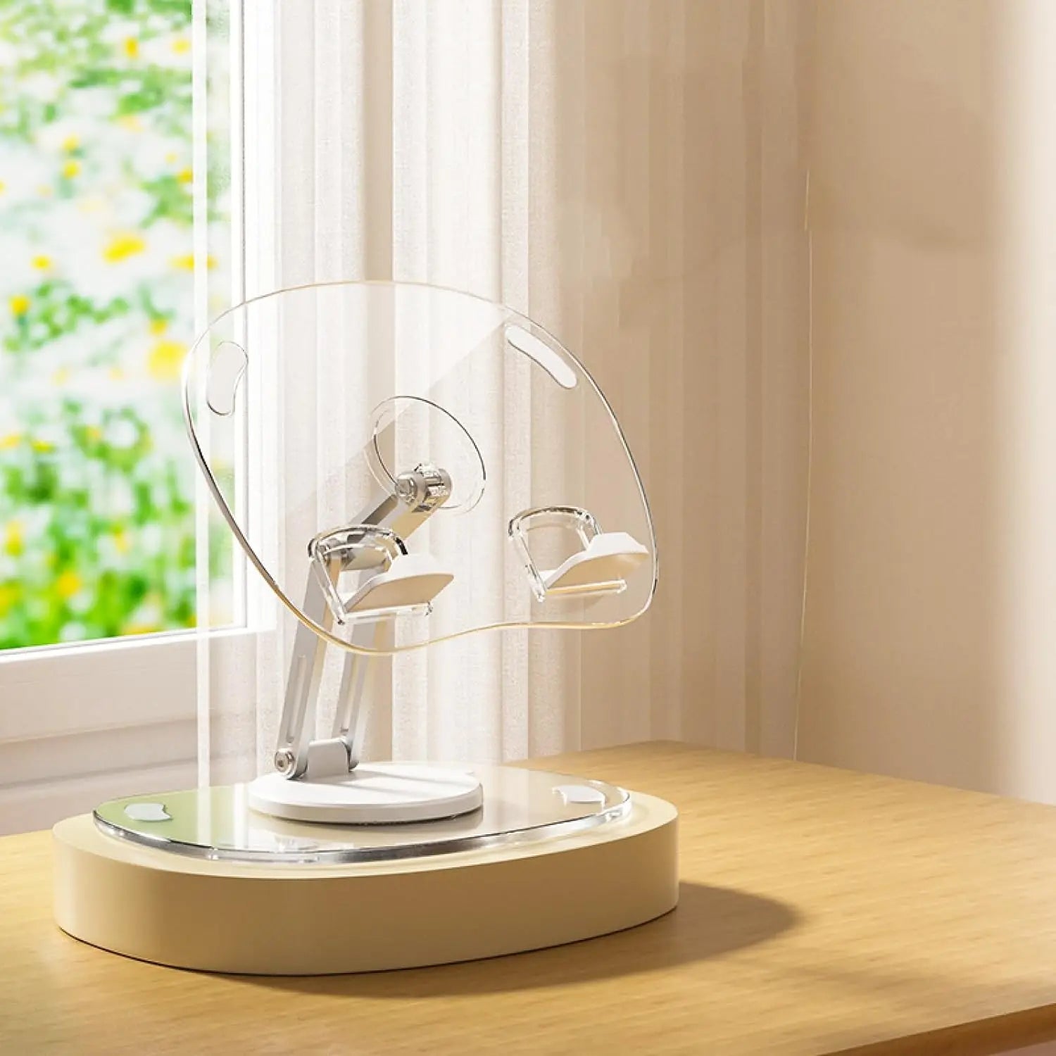 Multi Function Adjustable Lift Creative Mobile Phone Tablet Stand Aluminum Desktop Foldable Lazy Stand Cute Acrylic Plate Q16 Qme WHITE