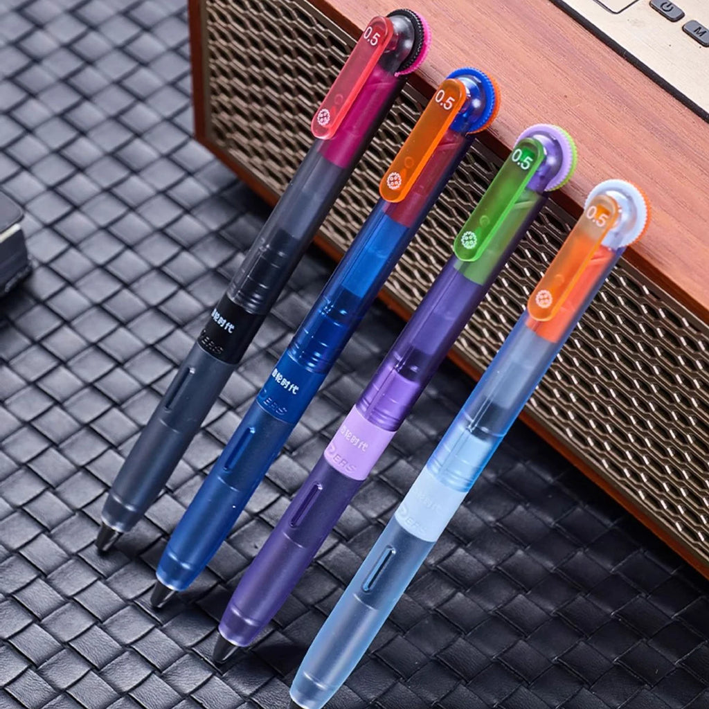 Quick Dry Black Gel Pens, Medium Point (0.5mm),CS Tip, Low-Weight Design Retractable Gel Pens With Comfortable Full Grip Qme