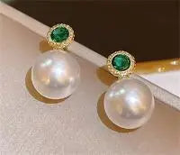 Hot Sale Women’s Stud Earrings - Copper Inlaid Zircon Niche Elegant Jewelry Crystal Rings Modern Bridal Wedding Trendy Jewelry Qme ZPE789-Pearl
