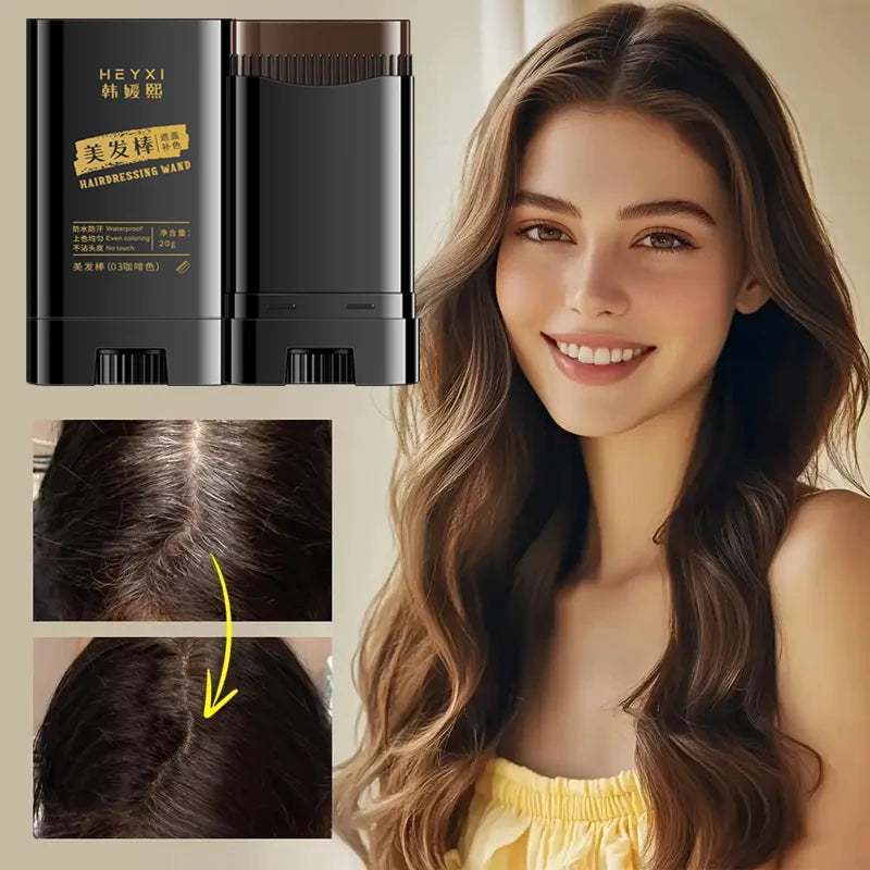 Waterproof Hair Dye Stick Quickly Covers Gray Natural Appearance Qme