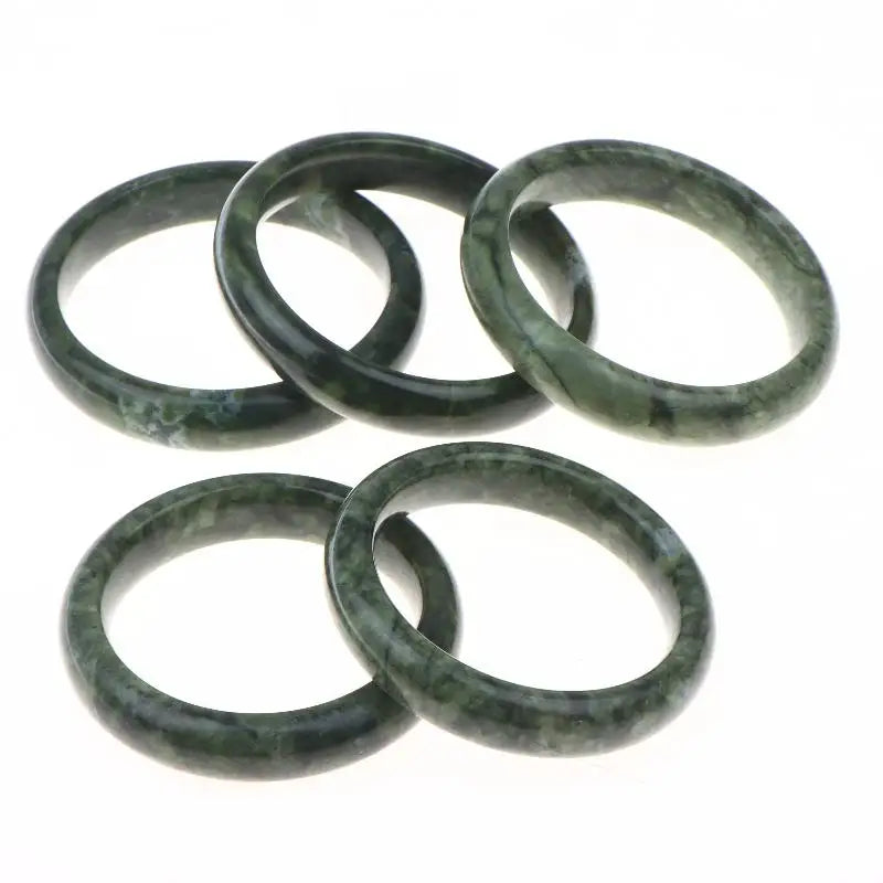 1 PCS Natural Hand Carved Jade Bracelet Wide Green White Nanyu Bangle Unique Jewelry for Valentine's Day Qme