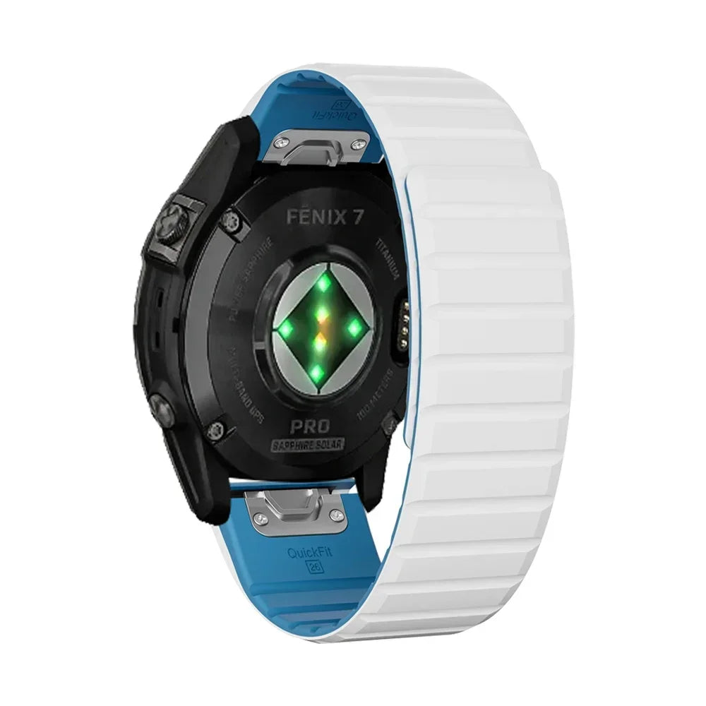26/22mm Silicone Watch Band for Garmin Fenix 7 7X 6 6X Pro 5 5X Plus 3 HR Enduro Epix Gen 2 Smartwatch Magnetic Loop Wrist Strap Qme WU 26mm