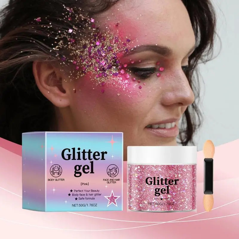 Eye Glitter Nail Hair Body Face Gel Natural Glitter Makeup Eye Glitter Face Body Lip Glitter Eyeshadow Polarizing Stage Makeup Qme