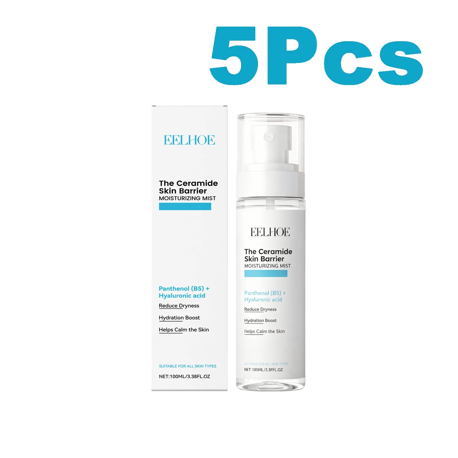 Hyaluronic Acid Hydrating Face Mist Oil Control Minimizes Pores Tightens Skin Soothes Lifting Brightening Refreshing Toner Spray Qme 5 x 100ml Boxed