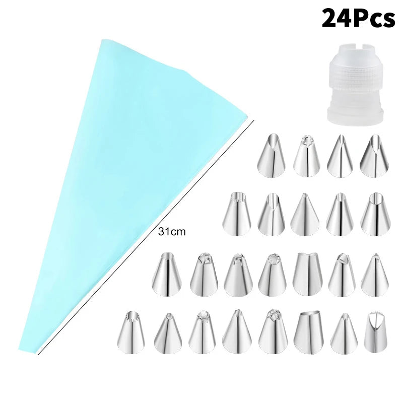 CC11Stainless Steel Piping Nozzle Kitchen Cake Icing Cream Decor Tool Qme 24 Blue